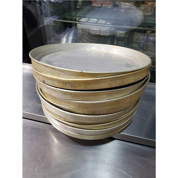 Lot of 10 Aluminum Steel Pans 14"