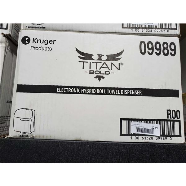 Kruger Titan Bold Electronic Hybrid Roll Towel Dispenser Black