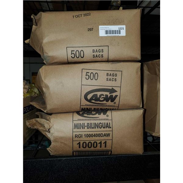 3 Lots of A&W paper Bags 500pcs per lot