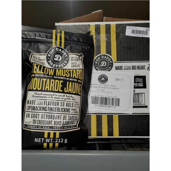 CASE LOT Pop Daddy Pretzels Yellow Mustard 12x212g