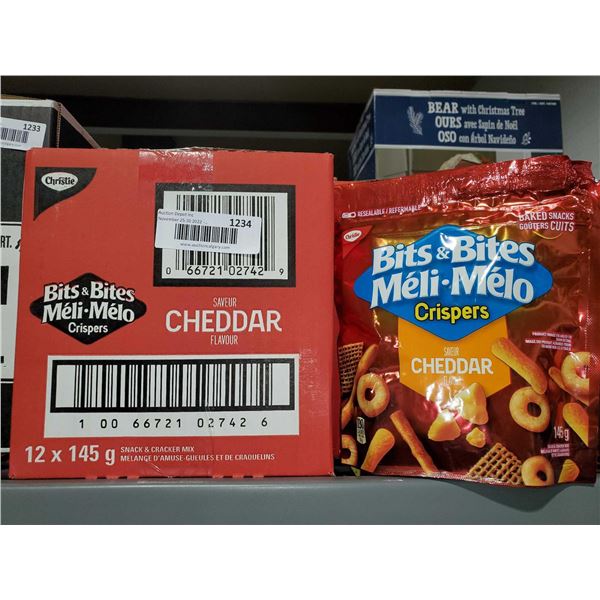 CASE LOT Christie Bits & Bites Crispers Cheddar 12x145g