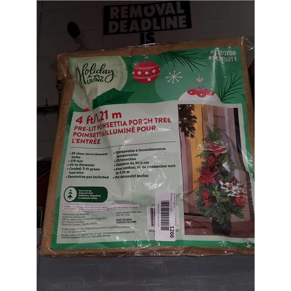 Holiday Living 4ft Pre Lit Poinsettia Porch tree