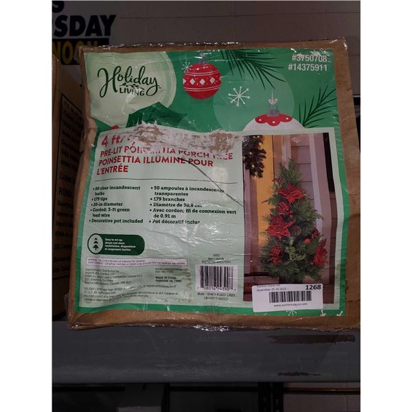 Holiday Living 4ft Pre Lit Poinsettia Porch tree