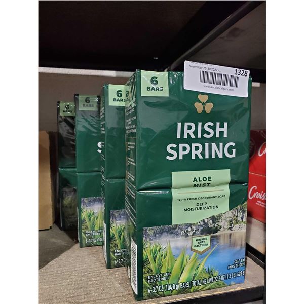 IrishSpring Aloe Mist Deodorant Soap 6x3.7oz Lot of 4