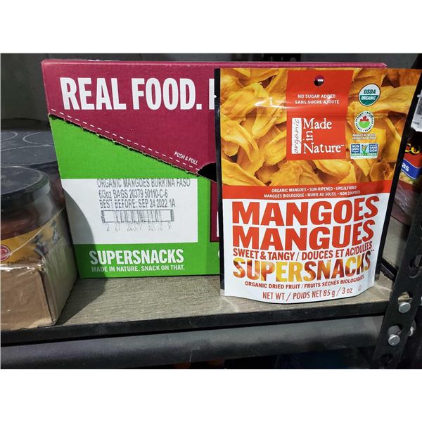 CASE LOT Made in Nature Mangos sweet & tangy dried fruit 6x3oz bags