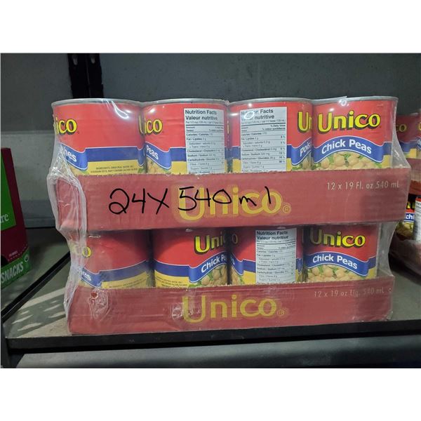 CASE LOT Unico Chick Peas 24x540ml