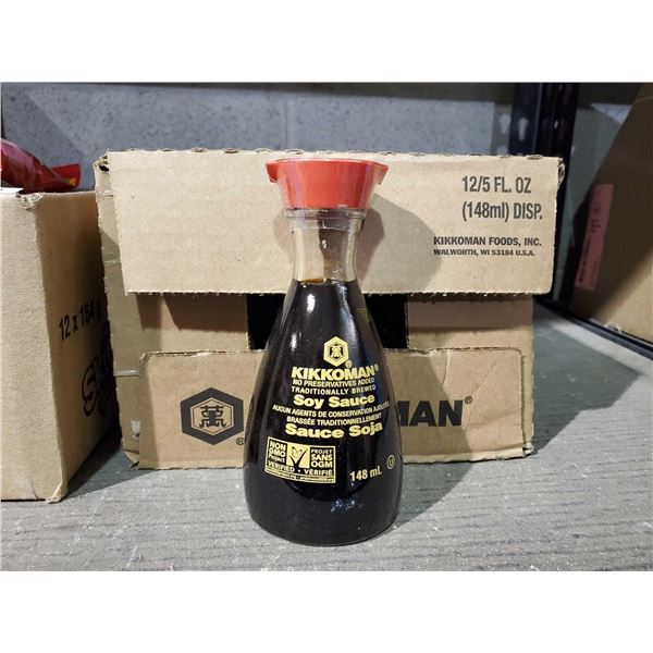 CASE LOT Kikkoman soy sauce 12/5 FL. OZ