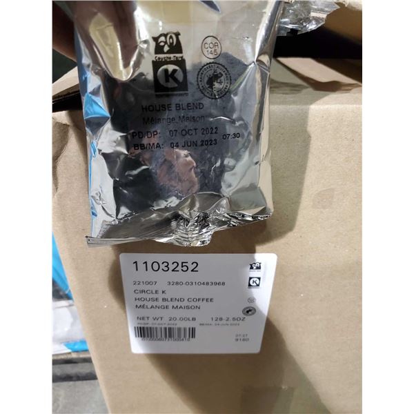 CASE LOT Circle K house blend coffee 128x2.5 OZ