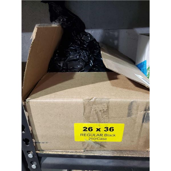 CASE LOT Regular black garbage bags 26x36 250/case