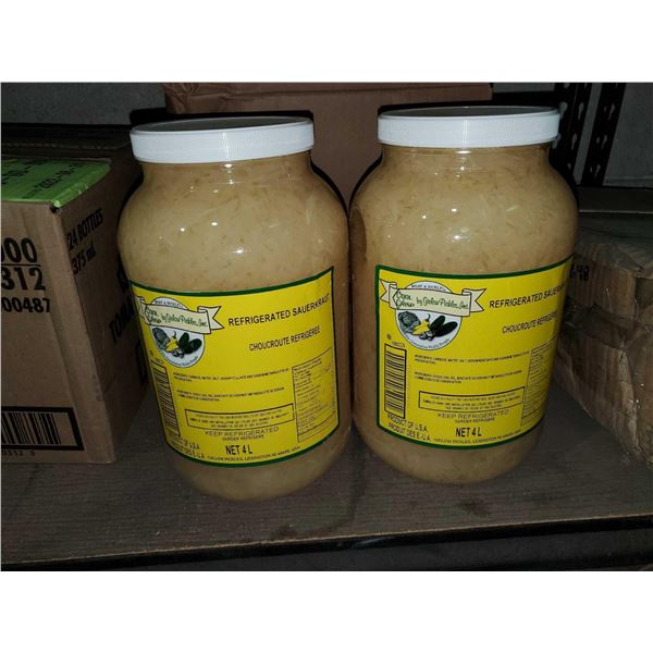 Lot of 2 Gielow Pickles Refrigerated Sauerkraut 2x4L