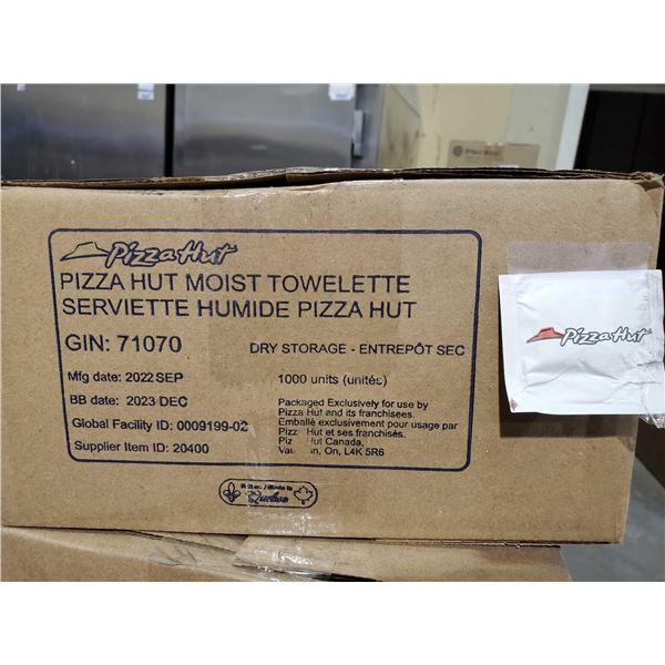 CASE LOT Pizza hut moist towelette 1000 units