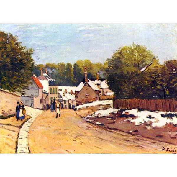 Alfred Sisley - First Snow in Louveciennes