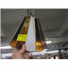 Image 2 : LEADED GLASS HANGING LIGHT FIXTURE