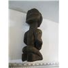 Image 2 : CARVED AFRICAN FIGURINE, KNEELING W/BOWL