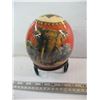 Image 2 : OSTRICH EGG W/DECORATIVE AFRICAN PRINT