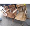 Image 1 : 3 ANTIQUE DESK CHAIRS, NO CASTORS