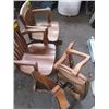 Image 2 : 3 ANTIQUE DESK CHAIRS, NO CASTORS
