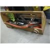 Image 1 : TOTE W/ASST. TOOLS, SAWS, SQUARES, DRILLS, ETC.