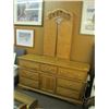 Image 2 : LG. 7 DRAWER SINGLE DOOR MIRRORED OAK DRESSER
