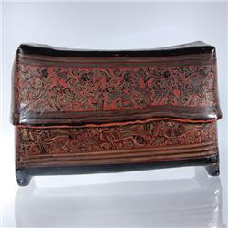 Burmese Red Laquerware Head Rest Box (CLB-041)