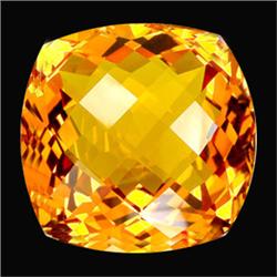 42.80ct  Cushion Checker Cut Orange Yellow Citrine (GEM-15769)