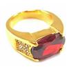 Image 1 : Red Lab Ruby Yellow Gold Vermeil Hi Quality Ring Size 8.5 (JEW-1291)