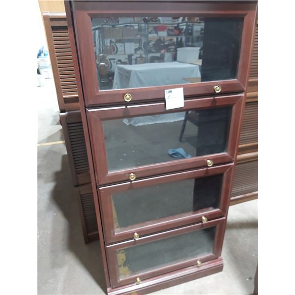 Beautiful Wooden 4 cupboard storage cabinet with glass panels