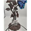 Image 2 : Ornate Butterfly and Flower Lamp (Tested)