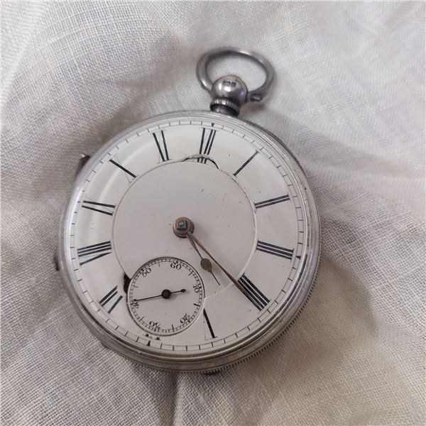 Silver Hall Marked Pocket Watch No Makers Mark