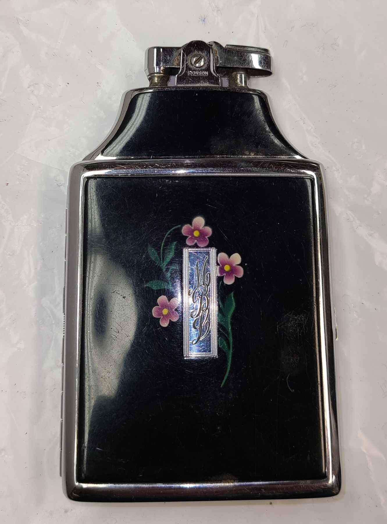 Ronson Mastercase Cigarette Case & Lighter Combo Enamelled