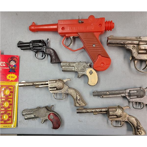Toy Gun Lot Cap Guns Plus 13 Items In Total All Vintage Pre 1970 toy-gun-lot-cap-guns-plus-13-items-in-total-all-vintage-pre-1970