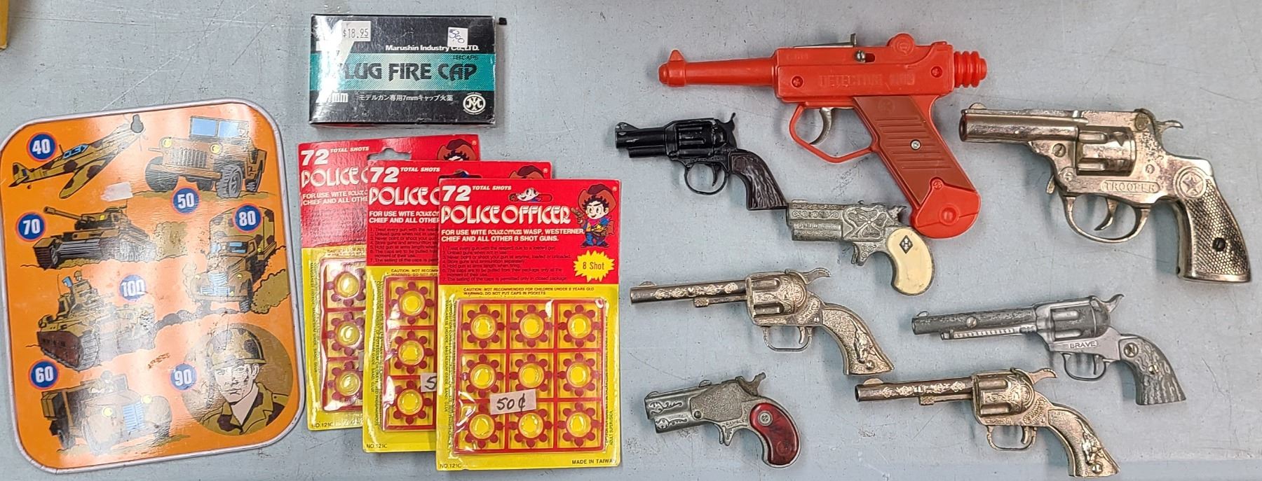 Toy Gun Lot - Cap guns Plus - 13 items in total - All Vintage pre 1970