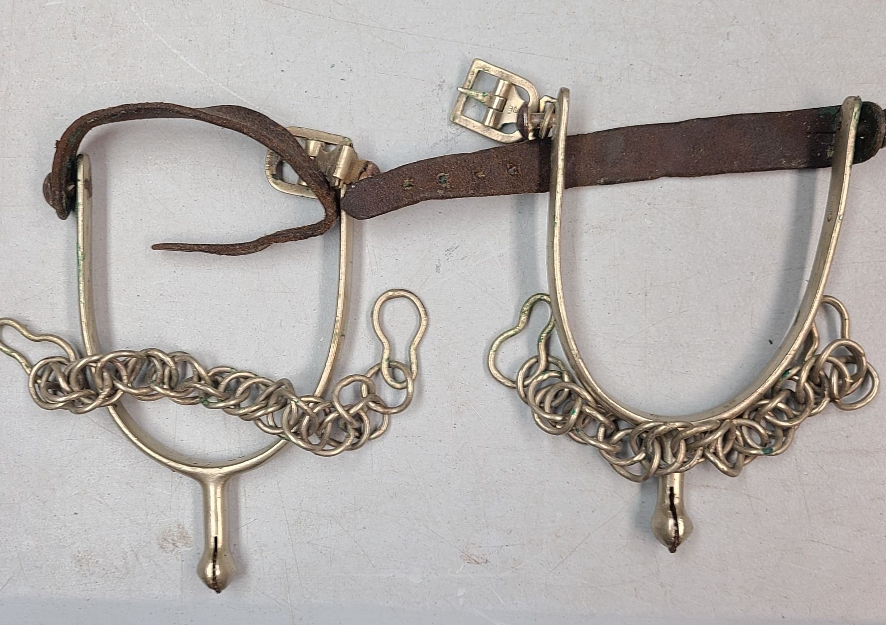Military style Spurs Complete with Chain..