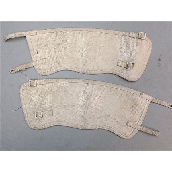 WW2 1943 Canadian Military White Dress Uniform Puttees / Gaiters in Canvas