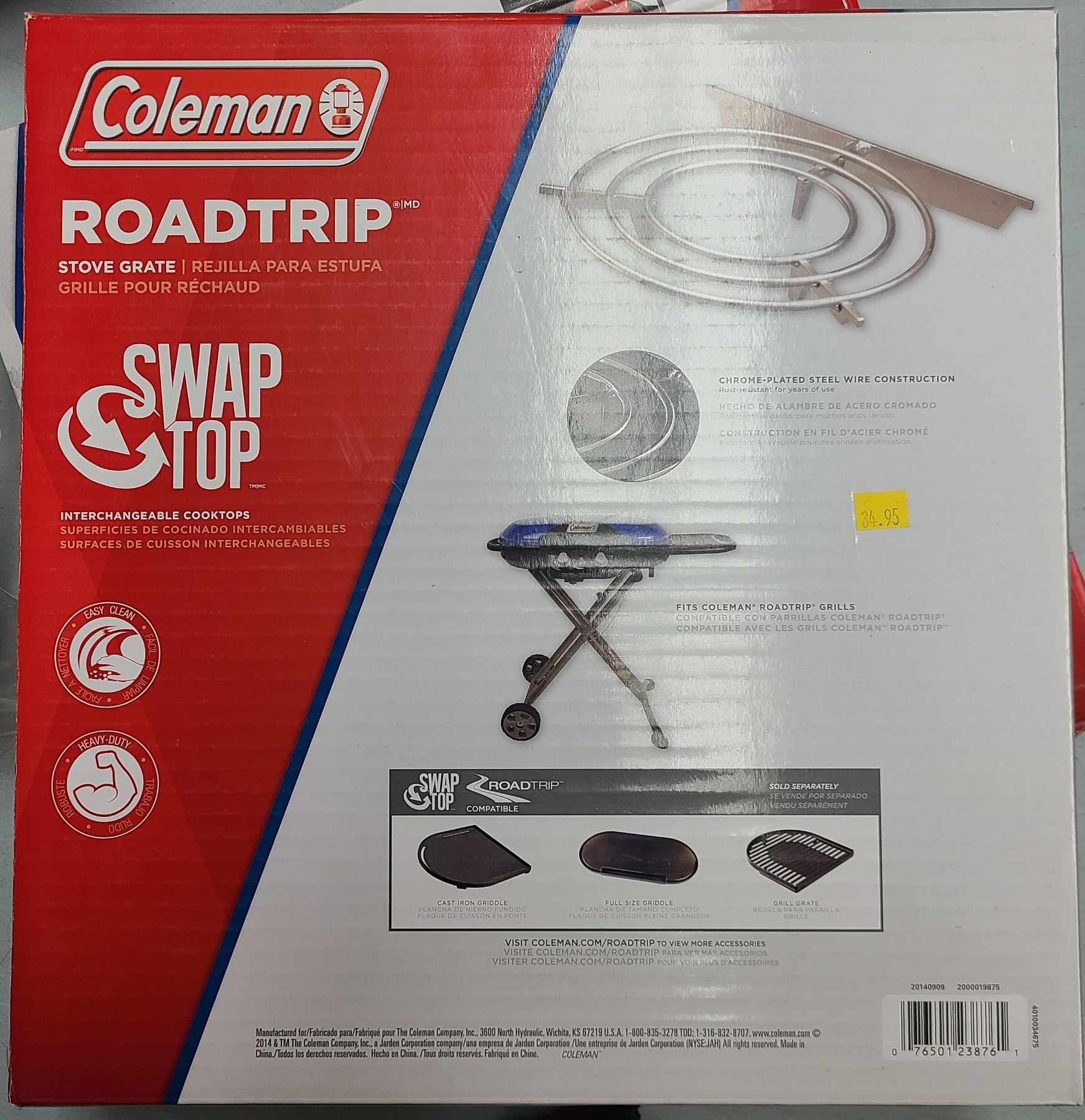 Coleman RoadTrip BBQ Swaptop Steel Stove Grate NEW