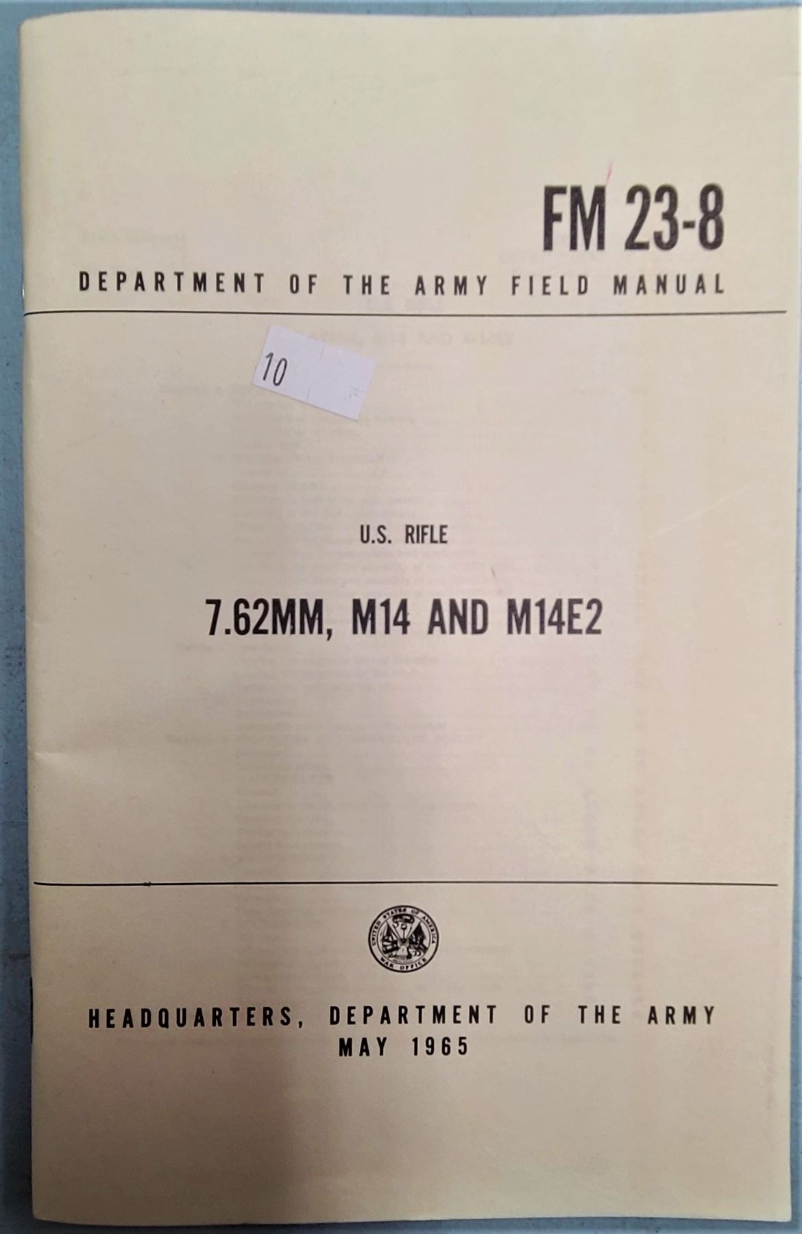 US Military Technical Manual for M14 Rifles 1965 Issue