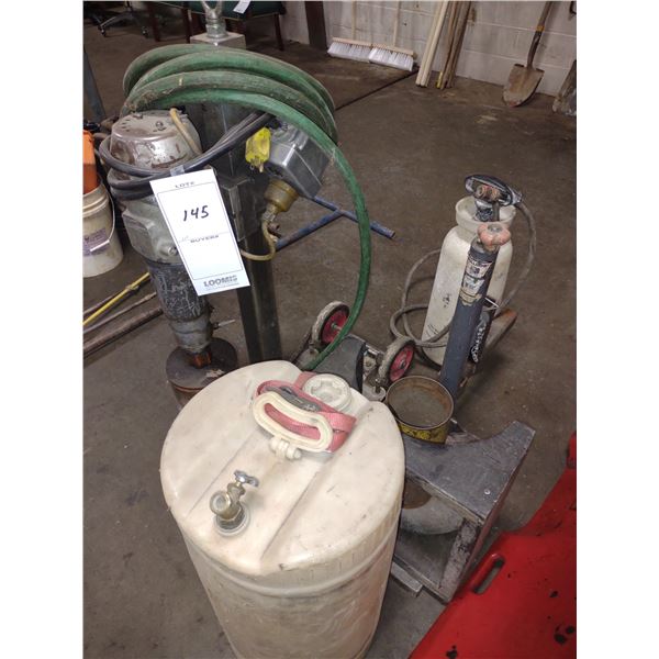 6 IN CORE WET DRILL W/ ACCESSORIES, EXTRA WATER TANK, HOSES, PLATFORM - WORKS