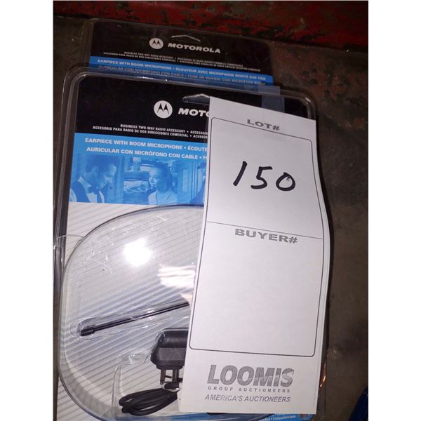 NEW, MOTOROLA EARPIECE W/ BOOM MICROPHONE (X2)