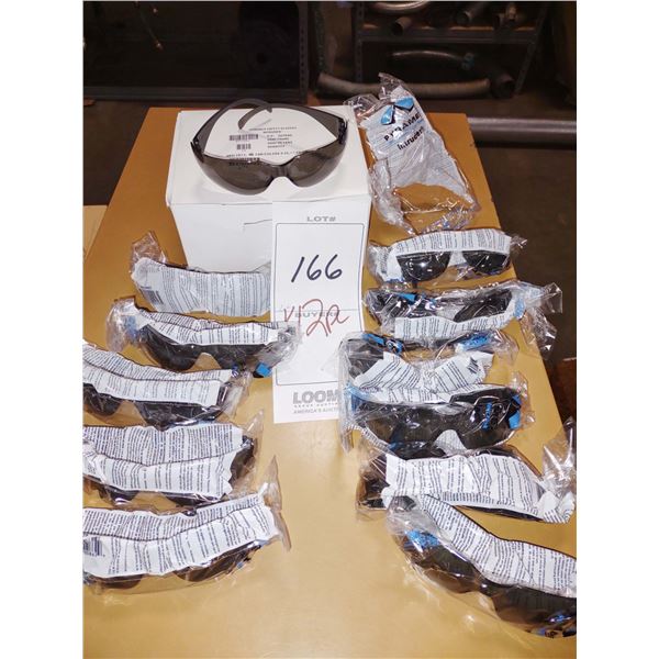 12 PAIRS OF NEW TINTED SAFETY GLASSES (X12)