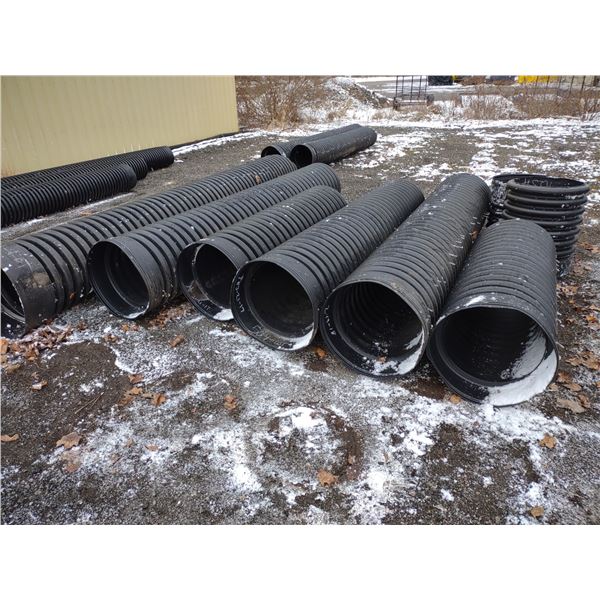 PVC CULVERT PIPE, 8 PIECES, ASSTD LENGTHS x 22.5" W