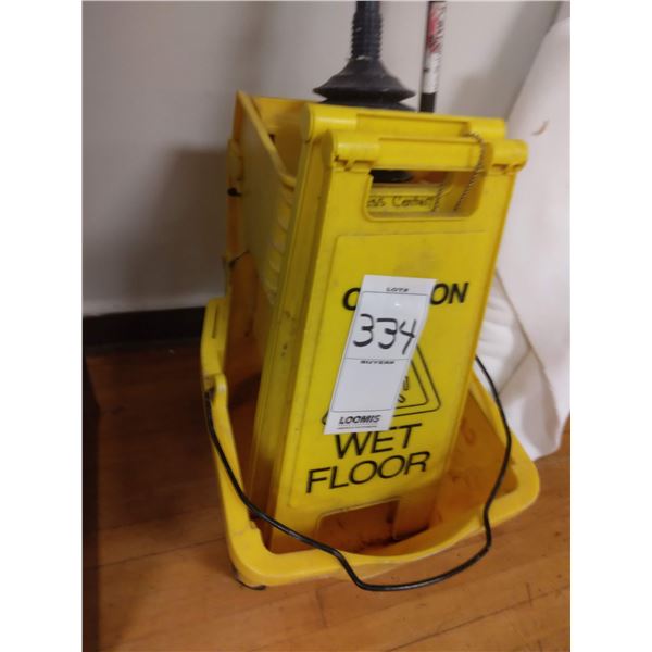 MOP, BUCKET, WET FLOOR SIGNS, PLUNGER LOT