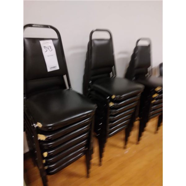 LOT OF 20 BLACK CHAIRS W/ METAL LEGS