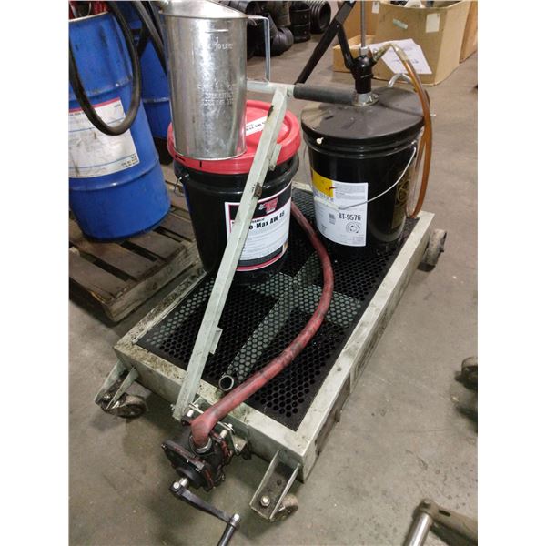 ROUGHNECK OIL DRAIN DOLLY W/ PUMP AND LUBE
