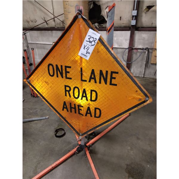 one-lane-road-foldable-sign-w-stand-x4