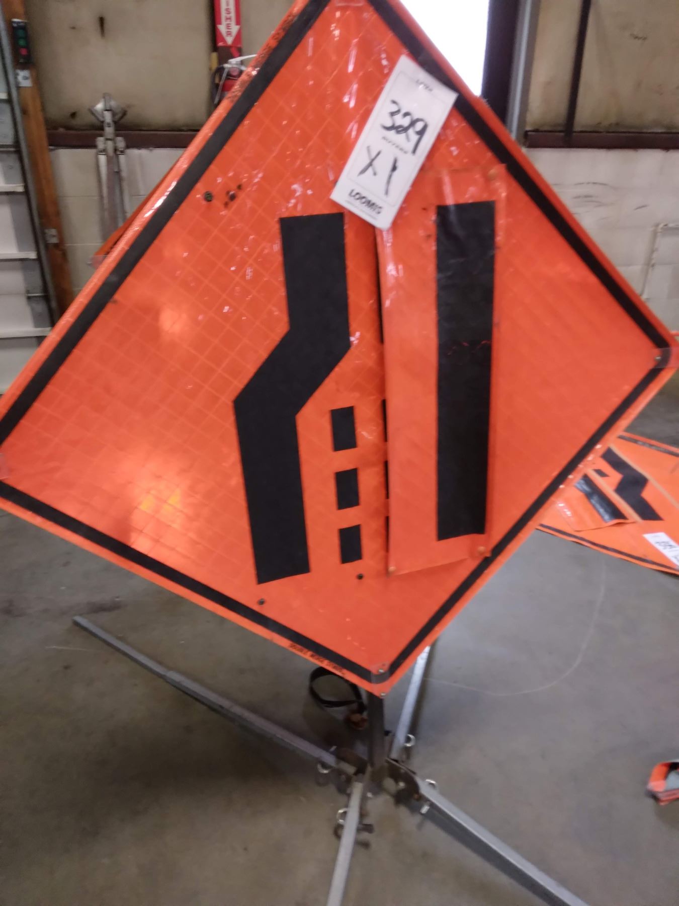 DOUBLE MERGE SIGN W/ STAND