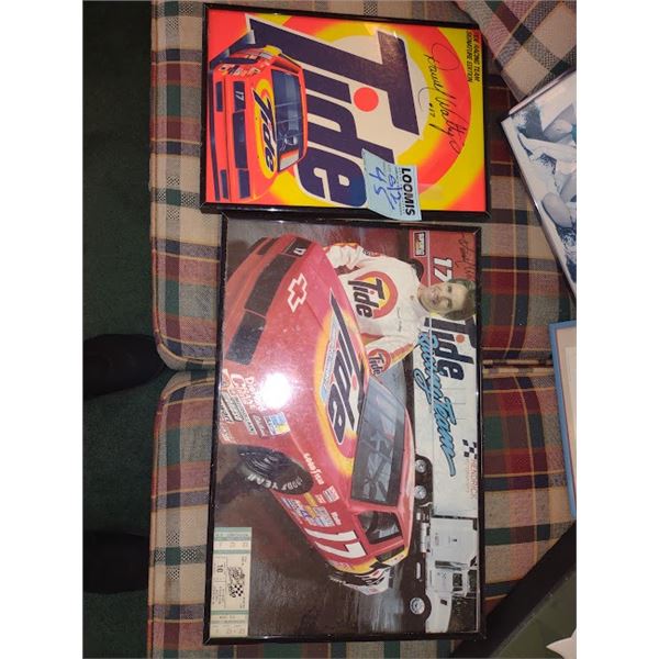 S/2 : NASCAR DARRELL  WALTRUP SIGNED FRAMED  ART  & TICKET