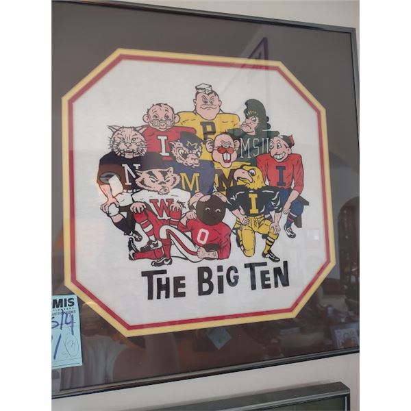 S/4 : BIg 10 &  Michigan State Framed Vintage Framed Art