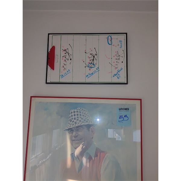 Large Vintage Bear Bryant (Signed ) & Coach Plays on Board