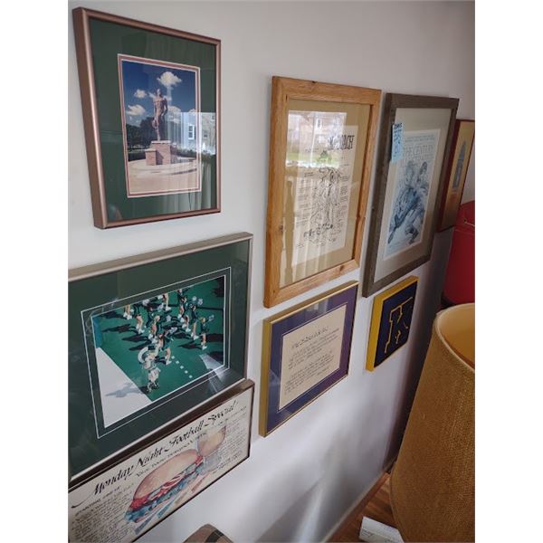 S/8 Framed Vintage Sports Items