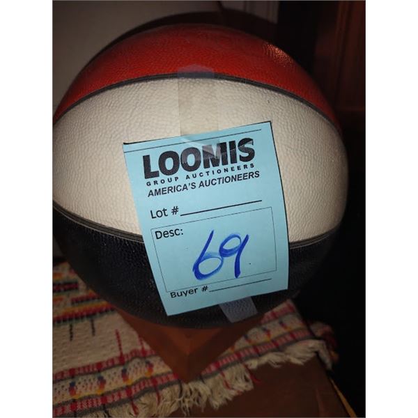 Vintage (Old) Leather ABA Basketball On Wood Base / Like New Condition